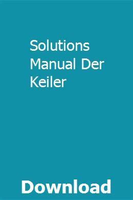 Read Online Get Manual Solution Study Guide Der Keiler 