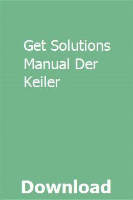 Full Download Get Manual Solution Study Guide Der Keiler 