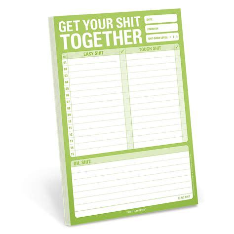Read Get Your Shit Together To Do Notepad Planner And Journal Simple Daily Planners Organizers And Notebooks For Men And Women 