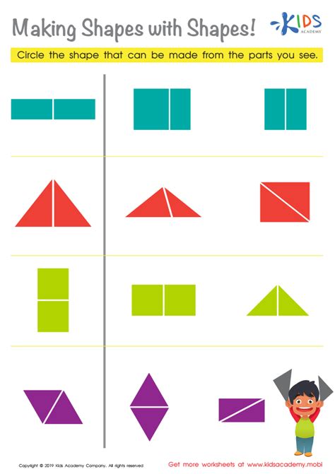 getting into shapes math work sheet