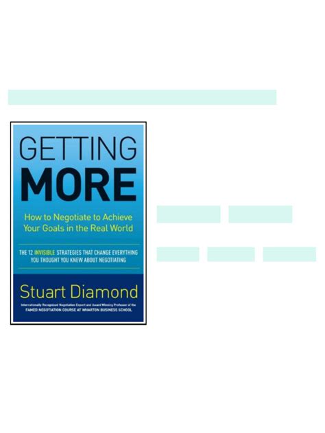 Getting More Stuart Diamond Pdf