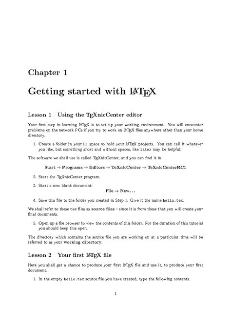 Getting Started With Latex David R Wilkins 2nd Edition