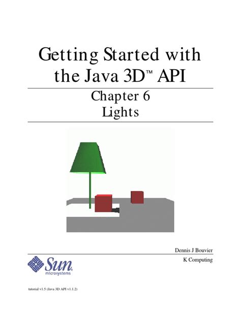 Read Online Getting Started With The Java 3D Api Chapter 8 
