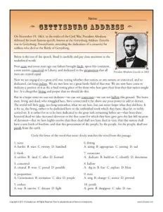 Gettysburg Address Context Clues Worksheets For High School Worksheet Gettysburg Address 5th Grade - Worksheet Gettysburg Address 5th Grade