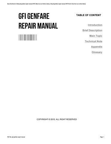 Read Gfi Genfare Repair Manual 