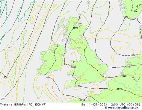 gfs model - theta-w 850hpa united kingdom - info weatheronline