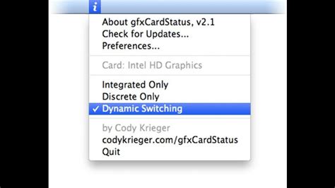 gfxCardStatus (free) download Mac version