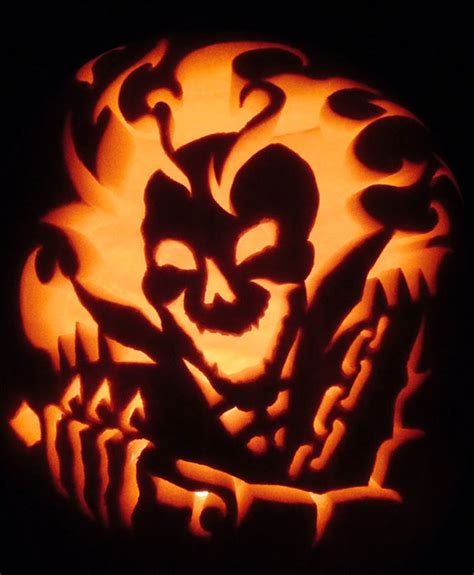 ghost rider pumpkin carving