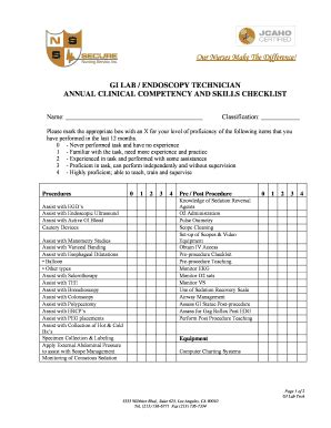 Gi Tech Competency Checklist