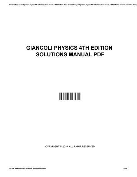 Download Giancoli Physics 4Th Edition Solutions Pdf 
