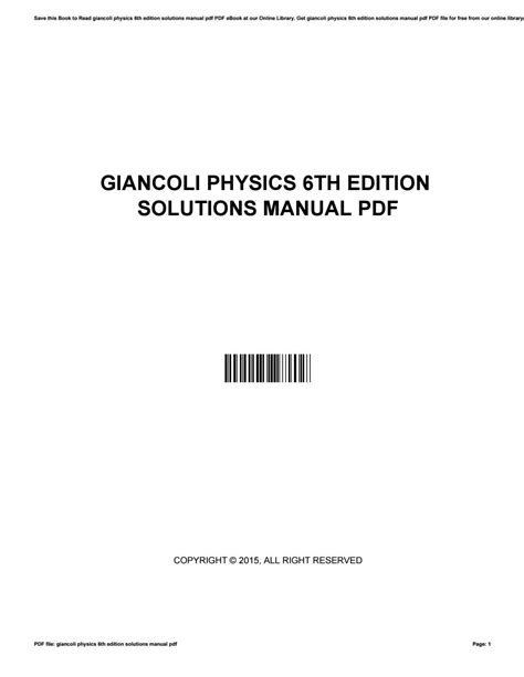 Read Giancoli Physics 6Th Edition Solutions 