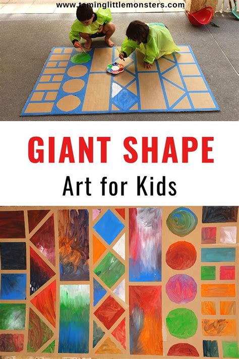 Giant Shape Art For Kids Taming Little Monsters Shape Art For Kindergarten - Shape Art For Kindergarten