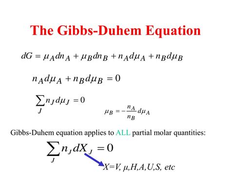Gibbs Duhem Equation