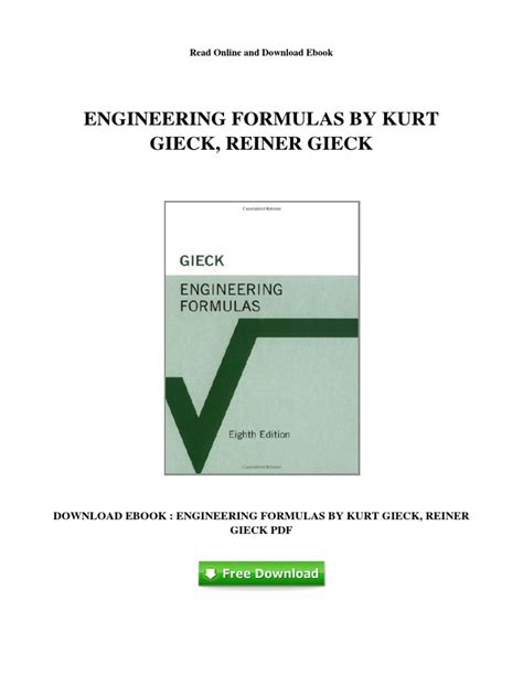 Read Online Gieck Engineering Formulas Pdf 