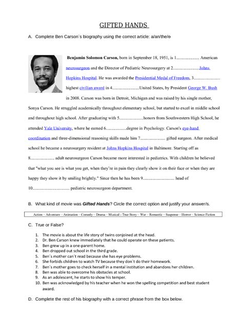 gifted hands answers