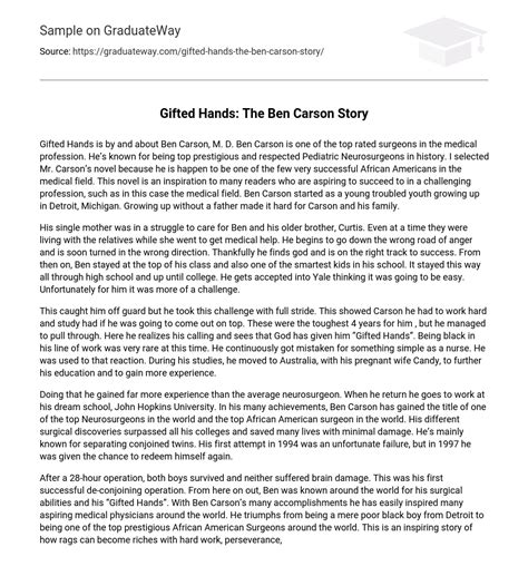 gifted hands summary of each chapter