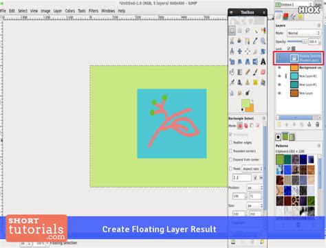Gimp Floating Pasted Layer Create Layer