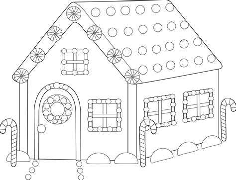 Gingerbread House Coloring Page Build Your Own 3d Gingerbread House To Color - Gingerbread House To Color