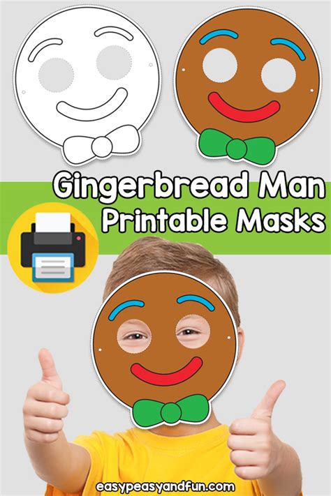 Gingerbread Man Mask Template