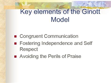 Ginott Model Of Discipline