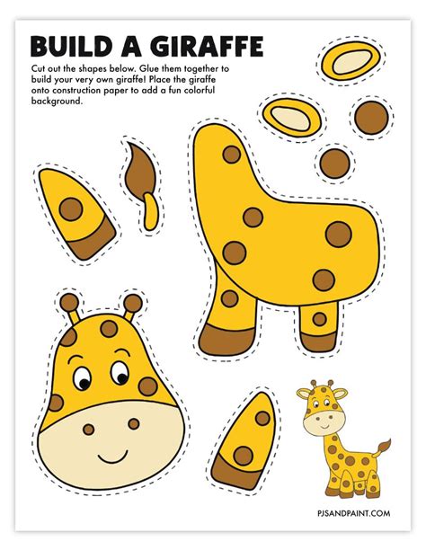 giraffe paper cut out template