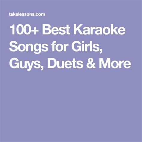 girl guy karaoke songs