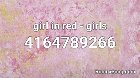 girl in red girls roblox id codes