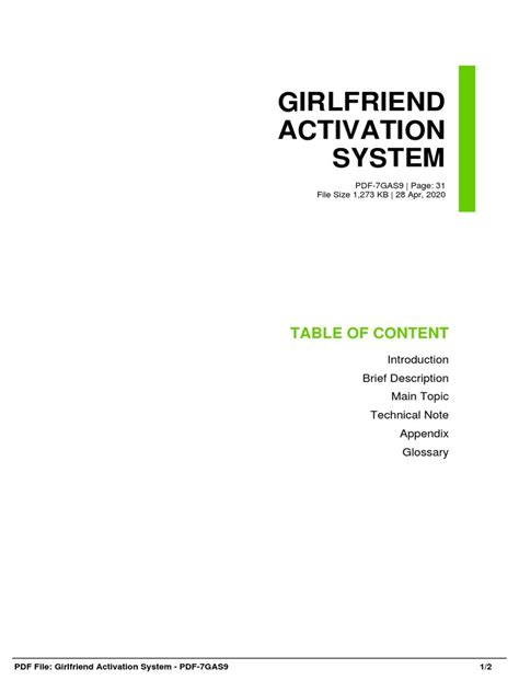 girlfriend activation system pdf download