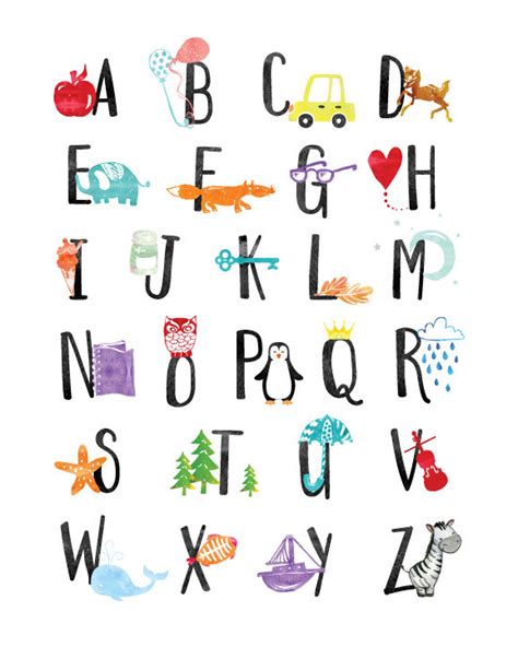 Girls Alphabet Nursery Wall Art Prints The Kids Alphabet Prints For Nursery - Alphabet Prints For Nursery