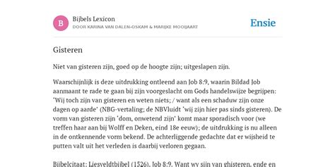 gisteren gebeurd betekenis