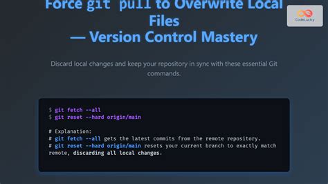 Git Pull Overwrite Local