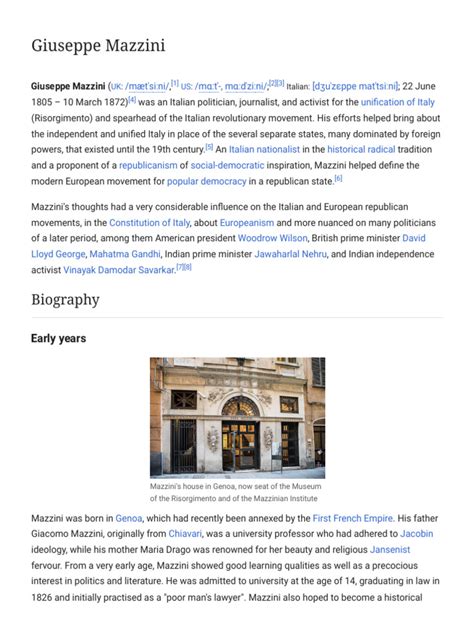 giuseppe mazzini biography summary page