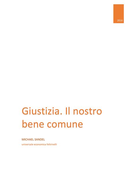 Read Online Giustizia Il Nostro Bene Comune 