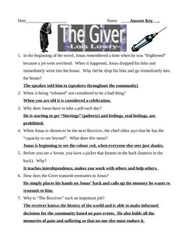 giver test and answer key