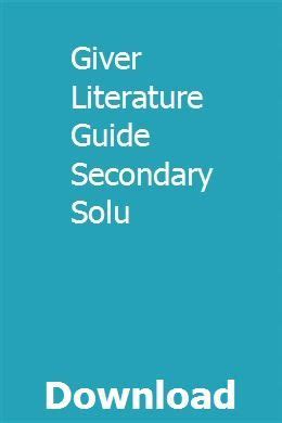 Read Giver Literature Guide Secondary Solu 