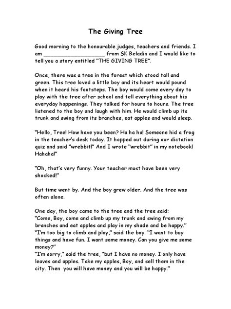 Giving Tree Pdf