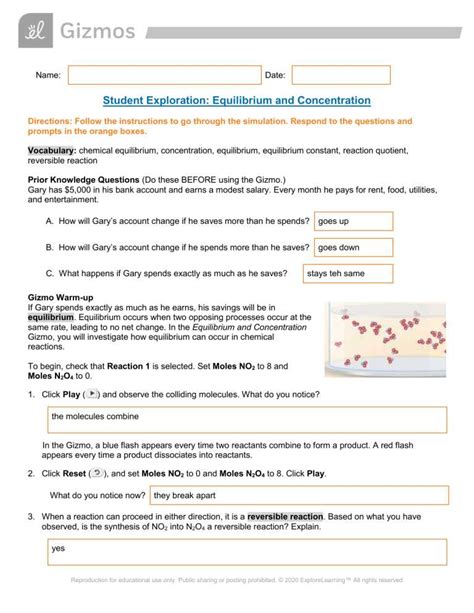Gizmo Answer Key File