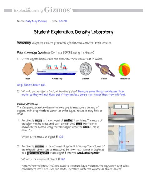 Full Download Gizmo Density Lab Answers 