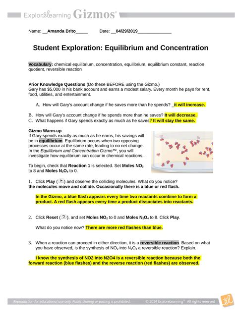 Download Gizmo Equilibrium And Concentration Answers 