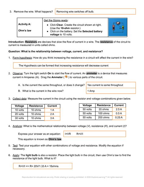 Read Online Gizmo Student Exploration Circuits Answer Key 