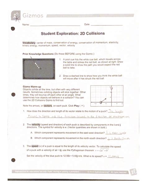 gizmos 2d collisions answer key
