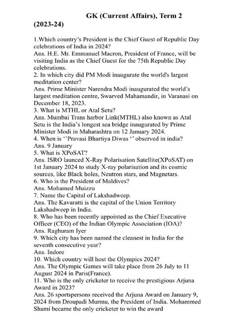 gk current affairs 2013 class 4