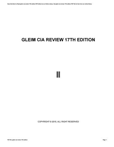 Read Gleim Cia Review 17Th Edition 