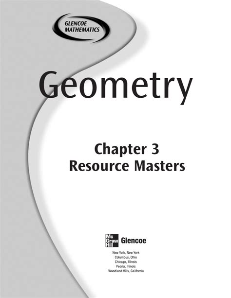 Glencoe Geometry Chapter 3 Resource Masters Answers