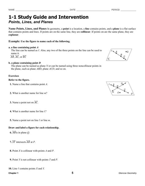 Glencoe Geometry Worksheet Answer Key