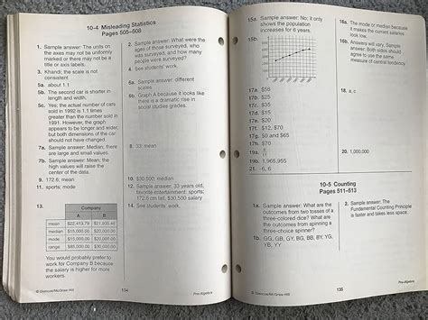 Glencoe Pre Algebra Answer Key