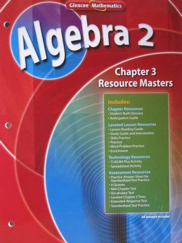 Read Glencoe Algebra 2 Chapter 3 Resource Masters 