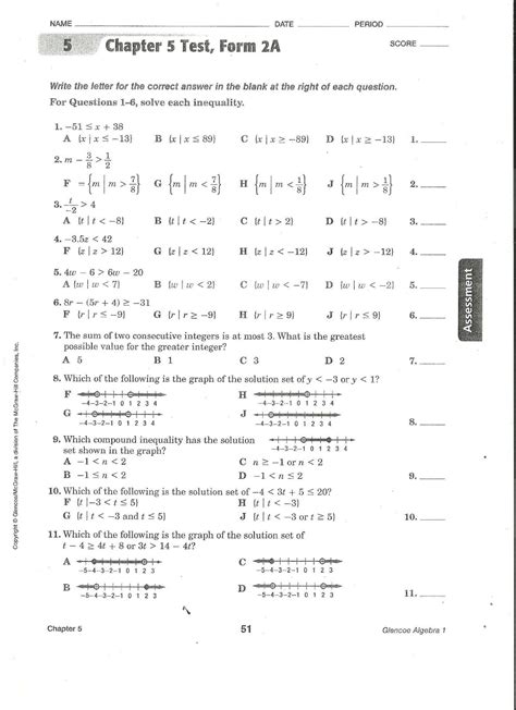 Download Glencoe Algebra 2 Chapter 5 Test Form 2A Answers 