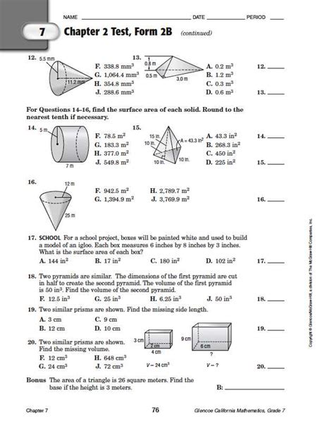 Download Glencoe Geometry Chapter 1 Test 