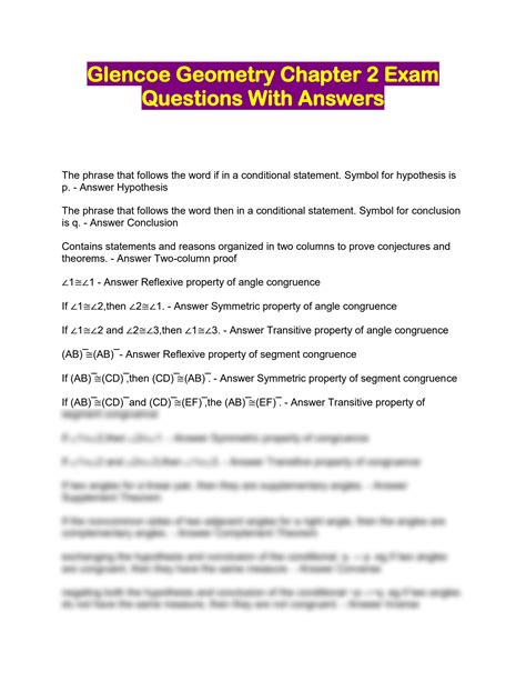 Read Online Glencoe Geometry Chapter 2 Answer Key Amayer 